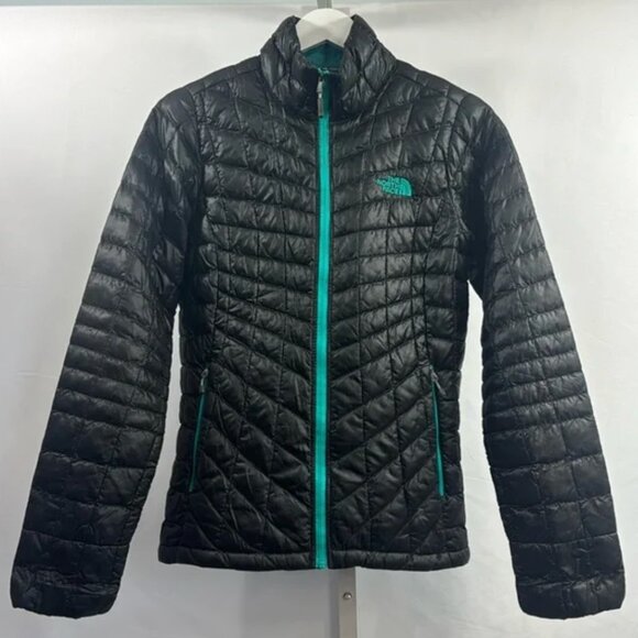 The North Face Jackets & Blazers - The North Face Black and Teal Puffer Jacket Small